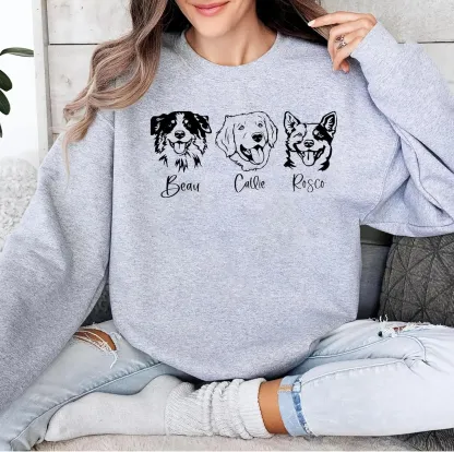 シルエット風カスタムペットプリントTシャツ、スウェット、フーディー