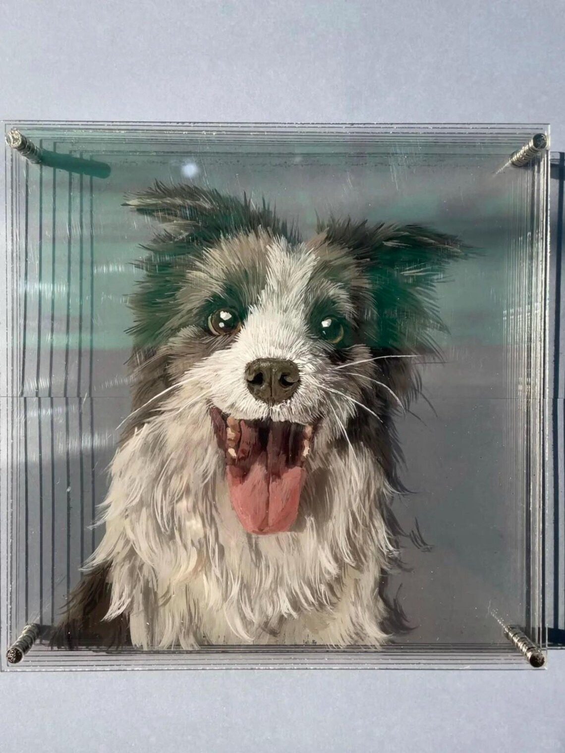 犬　インテリア　テリア　絵画　ハンドペイント　手描き　陶板　絵　ドッグペット 楽天市場】絵画 オイル ペイント アート マゼンタ チワワ（S
