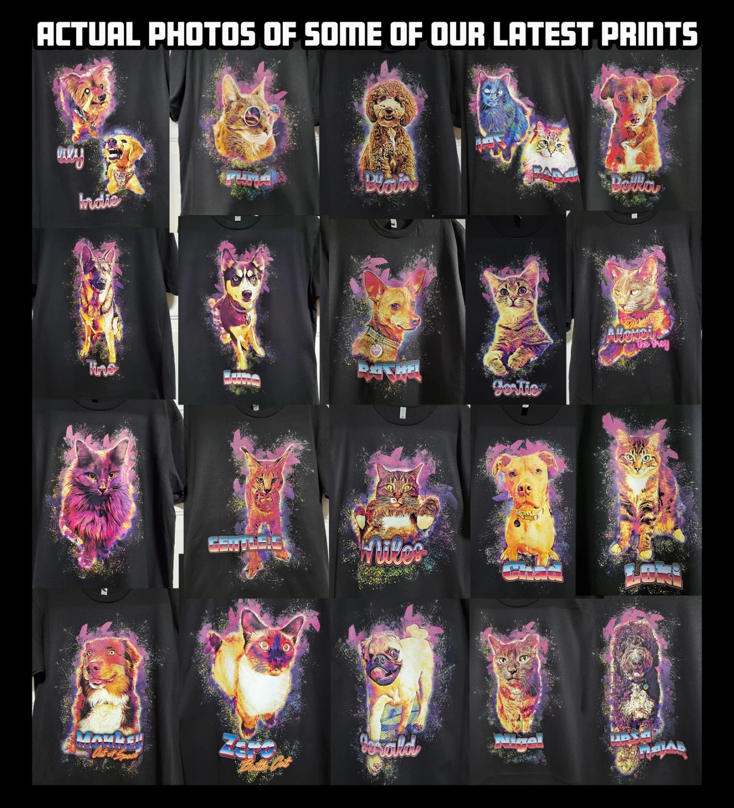 泼墨赛博风格宠物照片tee