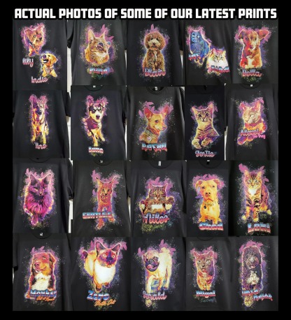 泼墨赛博风格宠物照片tee