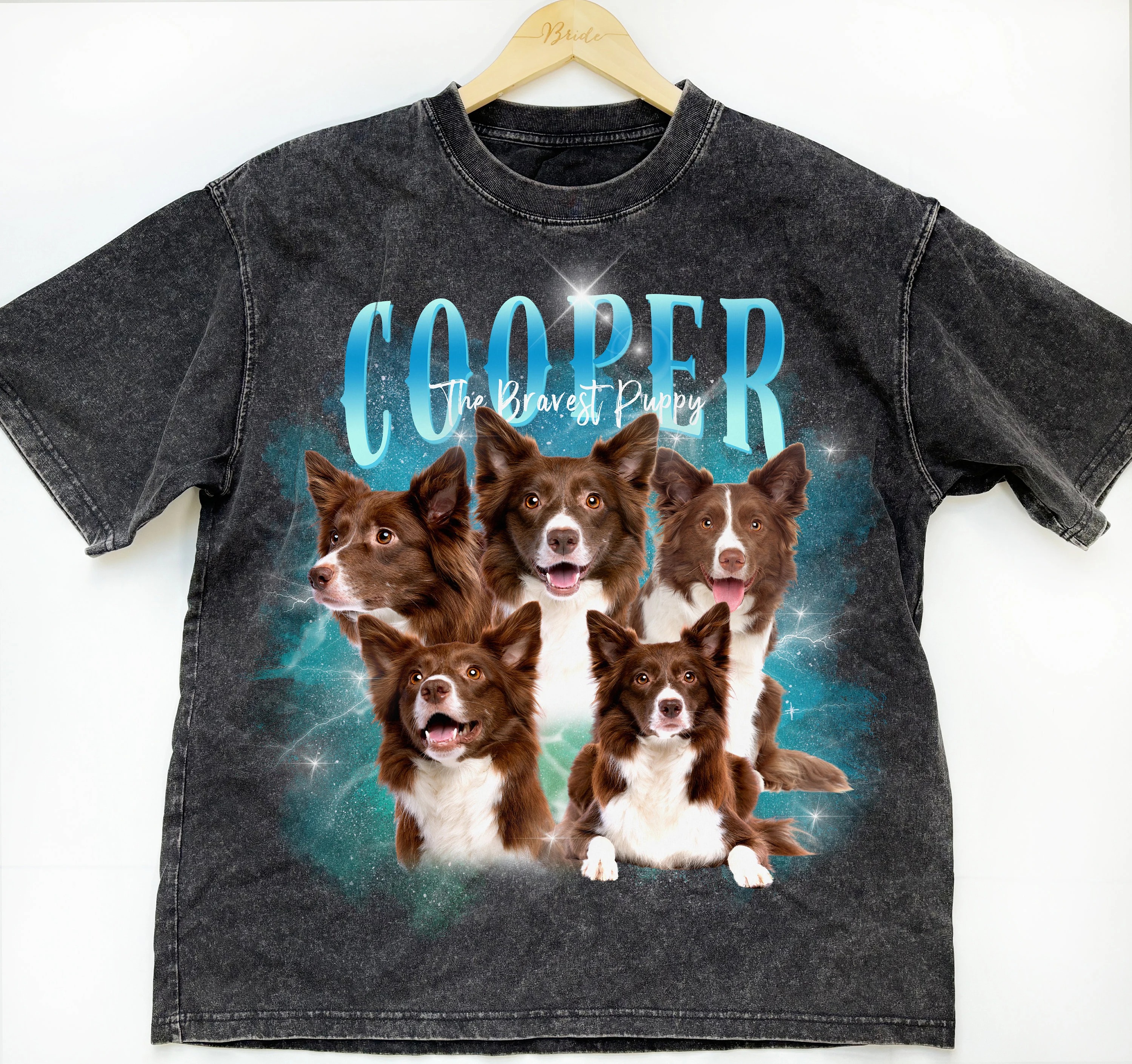 ギャラクシースタイル ペット写真プリント ヴィンテージ T シャツ、スウェット、パーカー-welikecustom-MJ