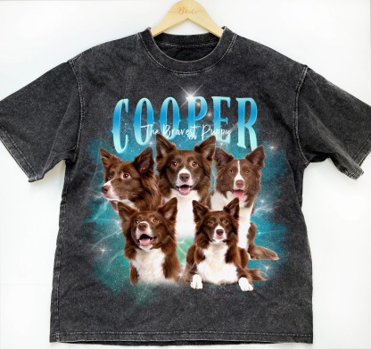 ギャラクシースタイル ペット写真プリント ヴィンテージ T シャツ、スウェット、パーカー-welikecustom-MJ