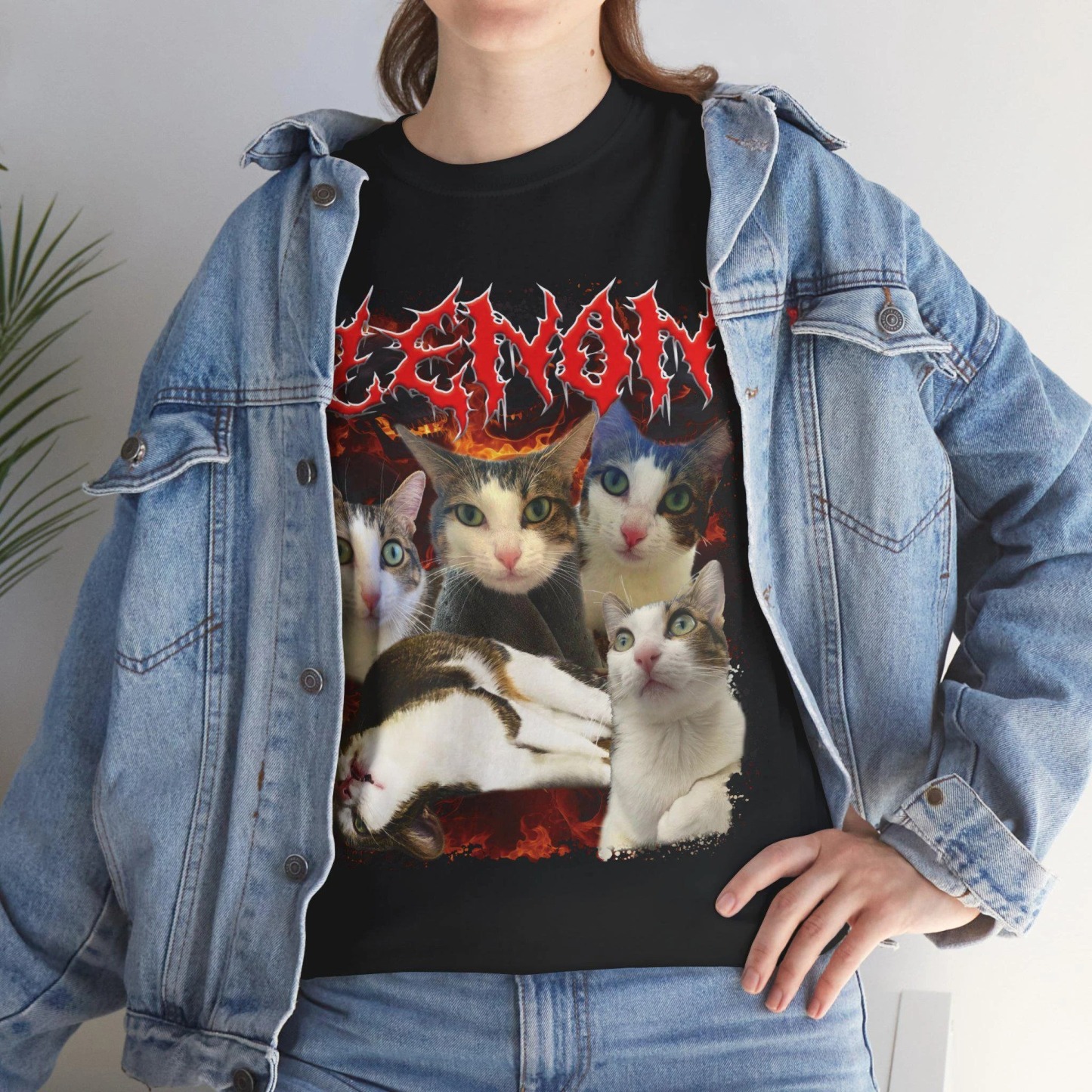 ヘビーメタル風ペットプリントTシャツ/スウェット/パーカー - 反逆のヴィンテージスタイル-welikecustom-MJ