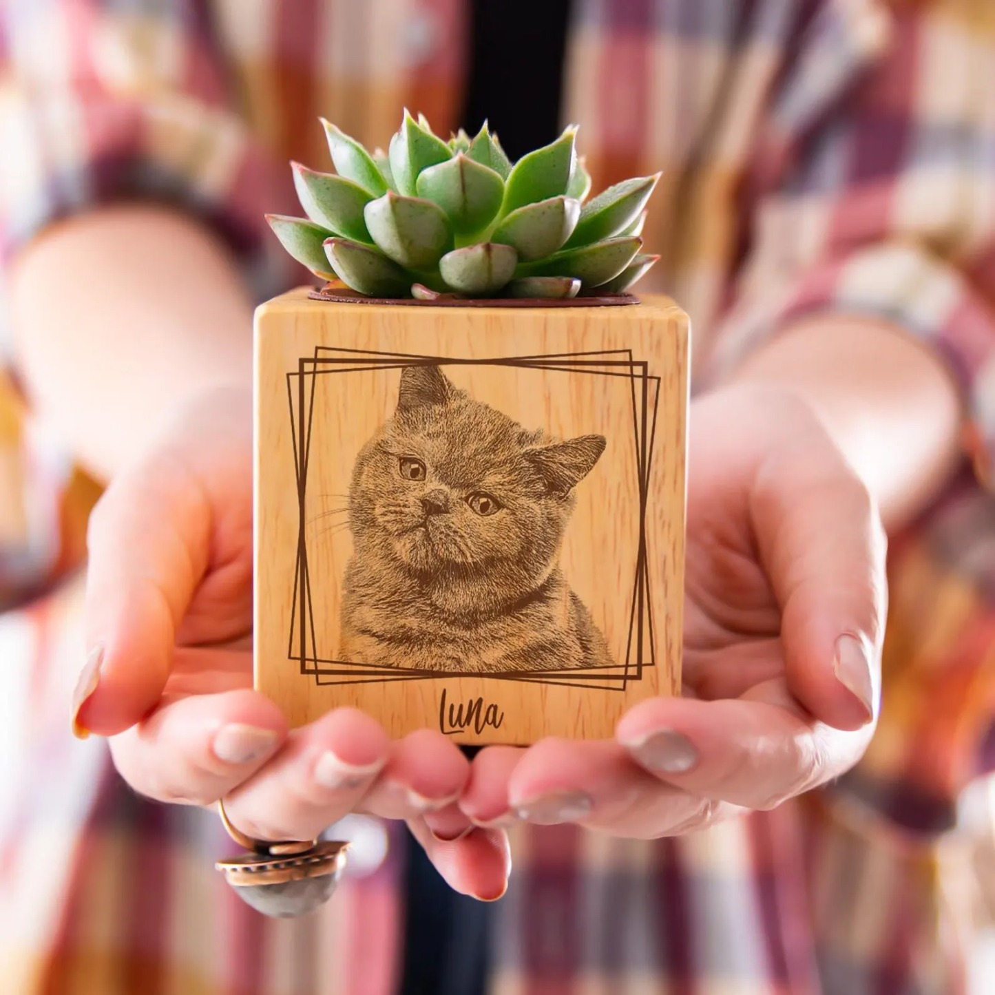 愛犬・愛猫 肖像彫刻 命のプランター｜机上の小さな絆ガーデン-welikecustom-MJ