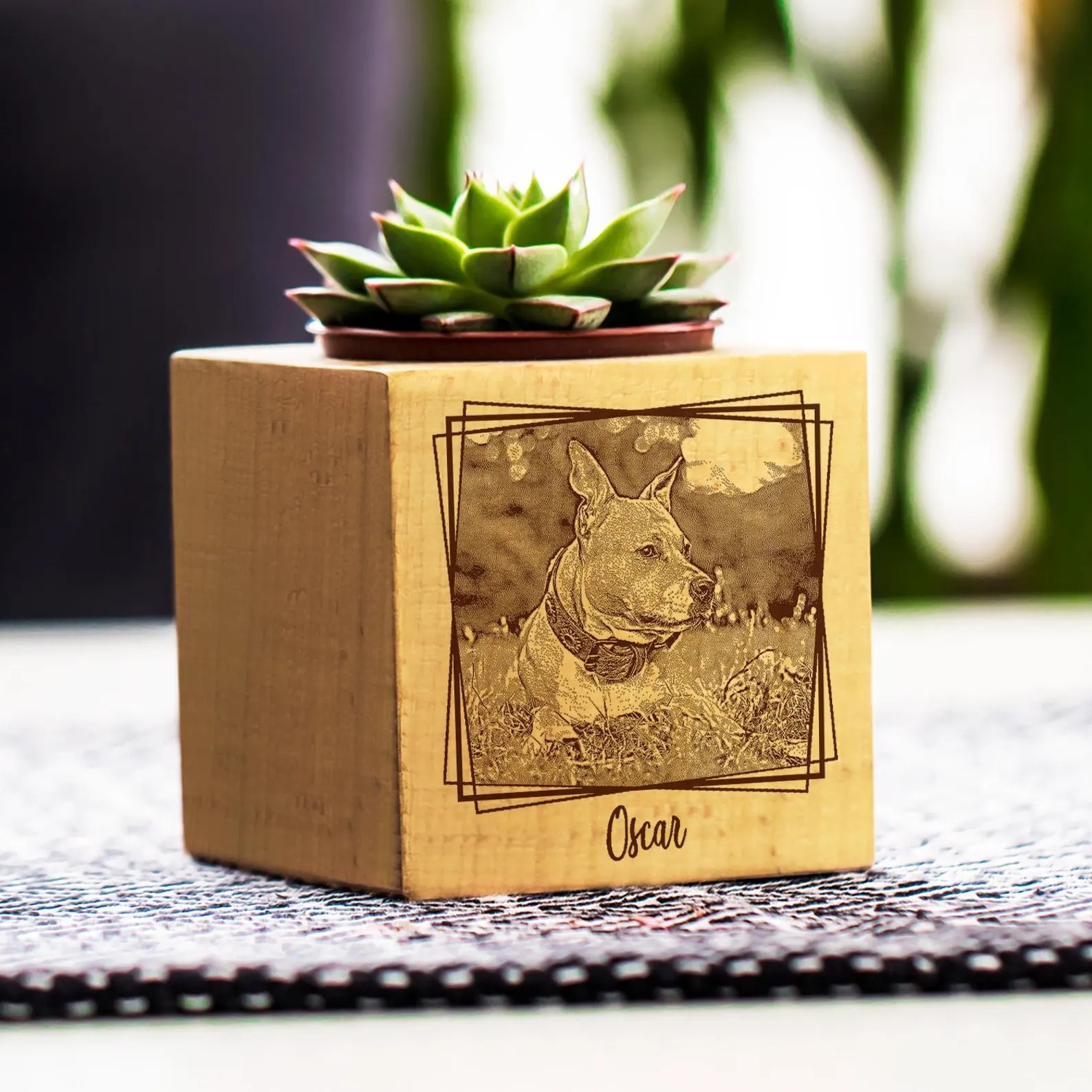 愛犬・愛猫 肖像彫刻 命のプランター｜机上の小さな絆ガーデン-welikecustom-MJ