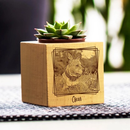 愛犬・愛猫 肖像彫刻 命のプランター｜机上の小さな絆ガーデン-welikecustom-MJ