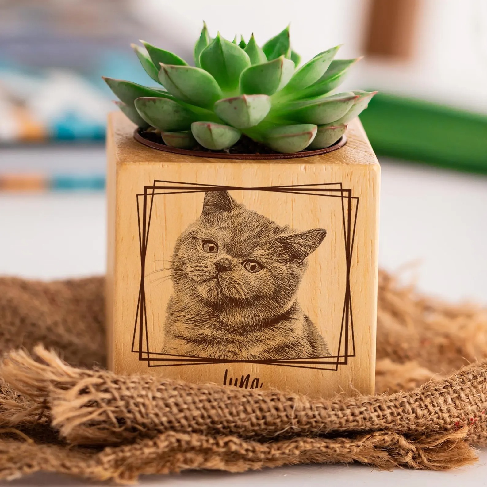 愛犬・愛猫 肖像彫刻 命のプランター｜机上の小さな絆ガーデン-welikecustom-MJ