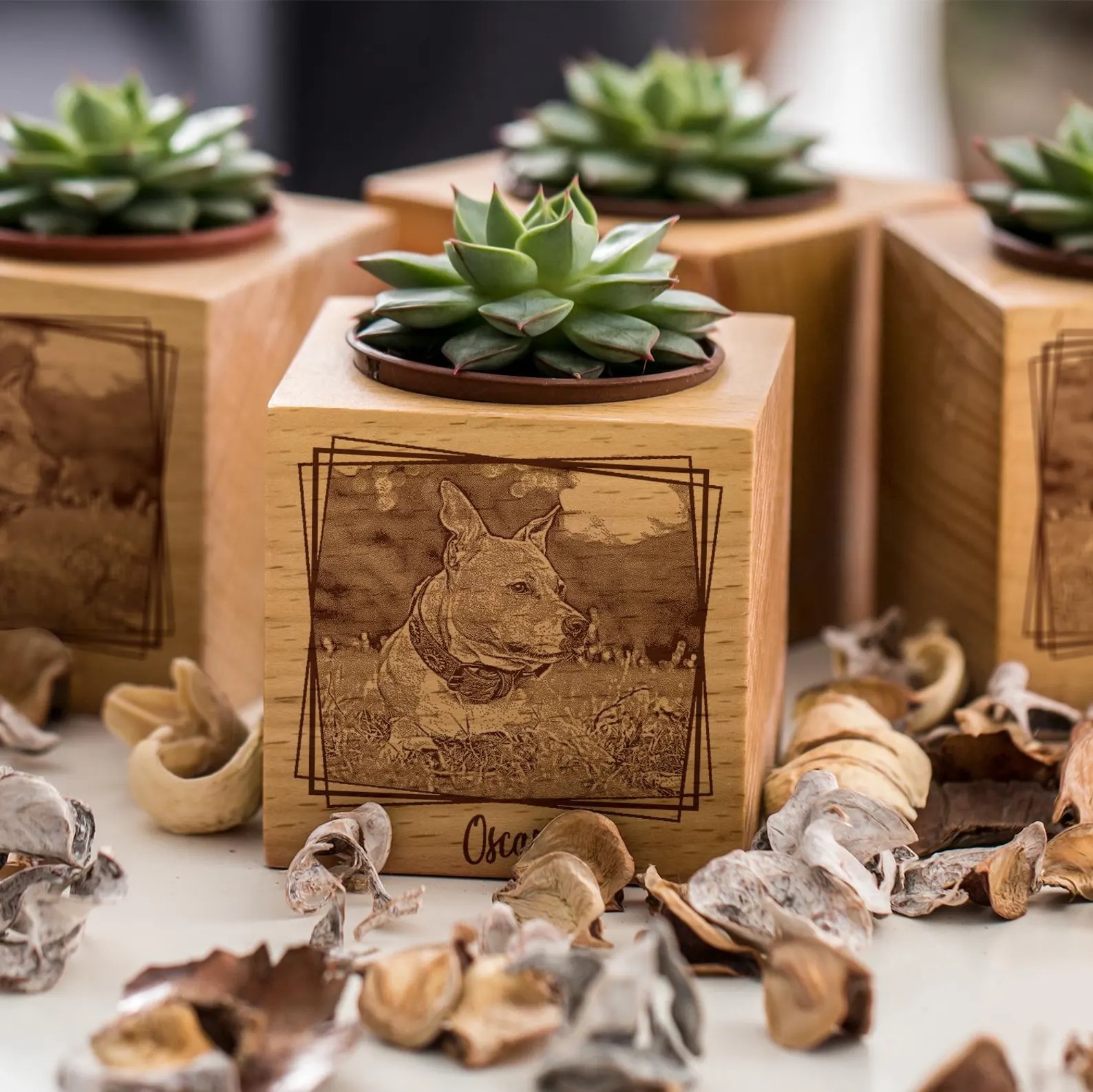 愛犬・愛猫 肖像彫刻 命のプランター｜机上の小さな絆ガーデン-welikecustom-MJ