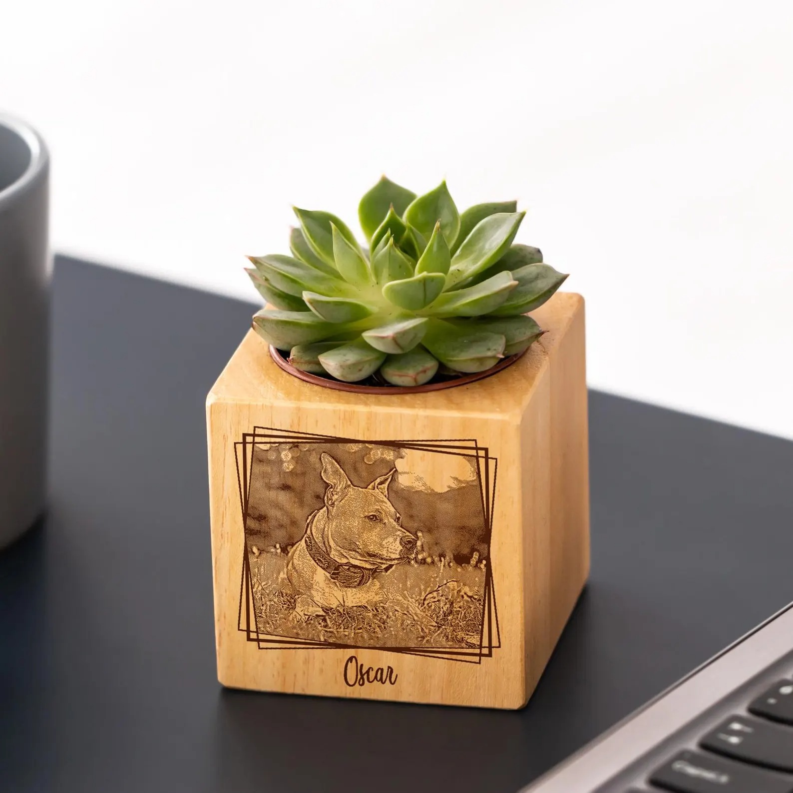 愛犬・愛猫 肖像彫刻 命のプランター｜机上の小さな絆ガーデン-welikecustom-MJ