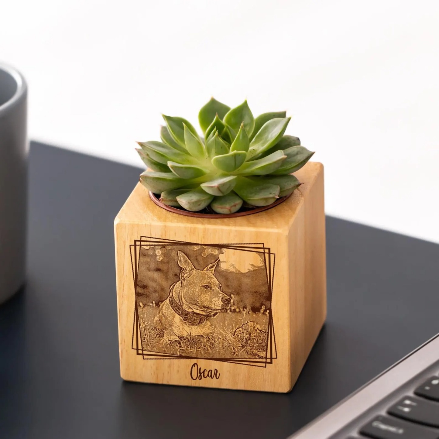 愛犬・愛猫 肖像彫刻 命のプランター｜机上の小さな絆ガーデン-welikecustom-MJ