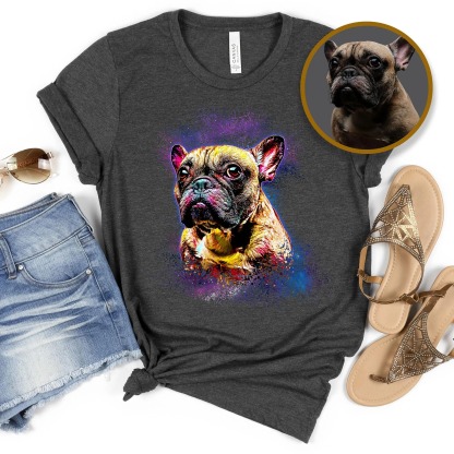 泼墨赛博风格宠物照片tee