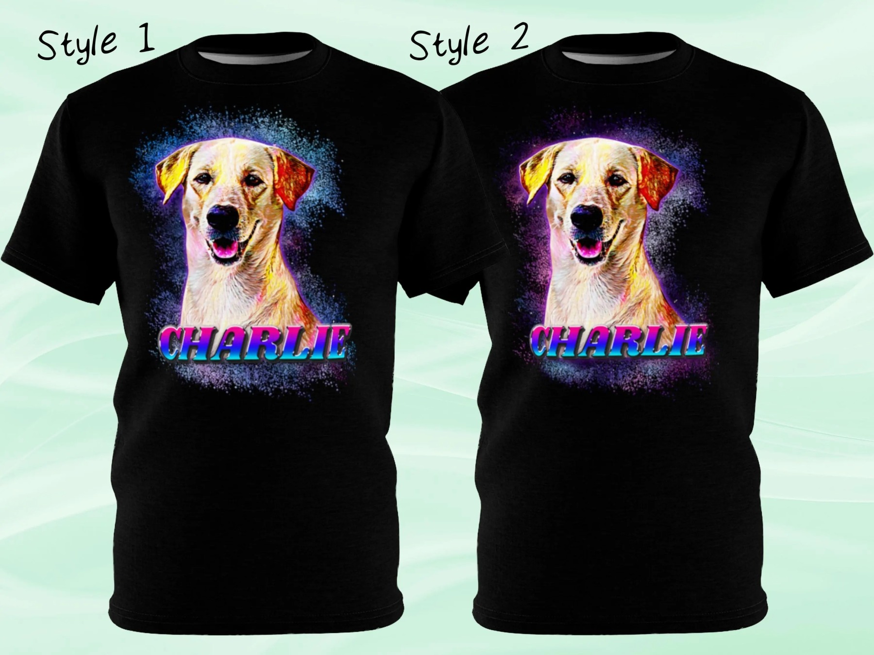 泼墨赛博风格宠物照片tee