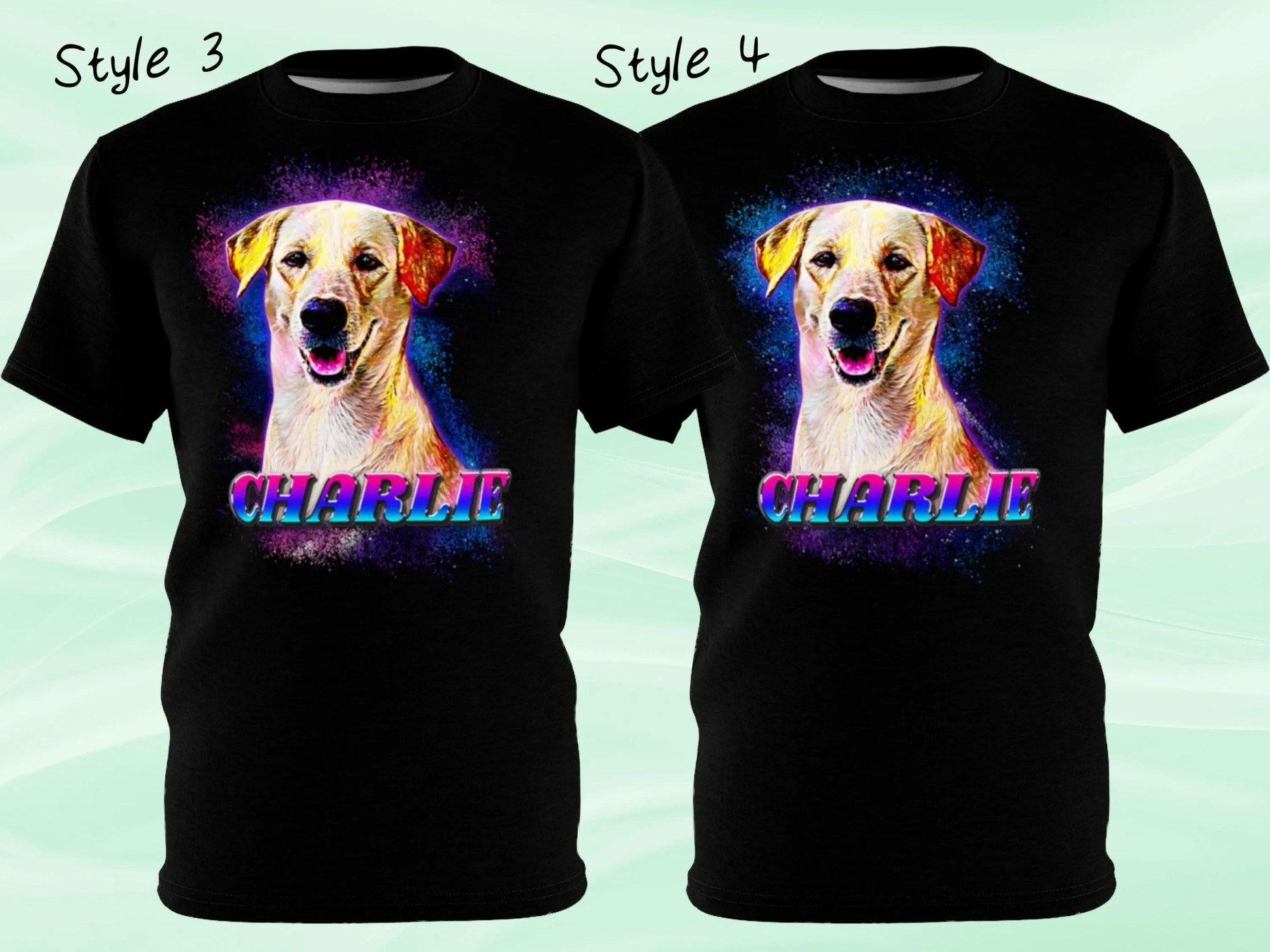 泼墨赛博风格宠物照片tee