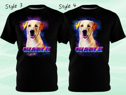 泼墨赛博风格宠物照片tee