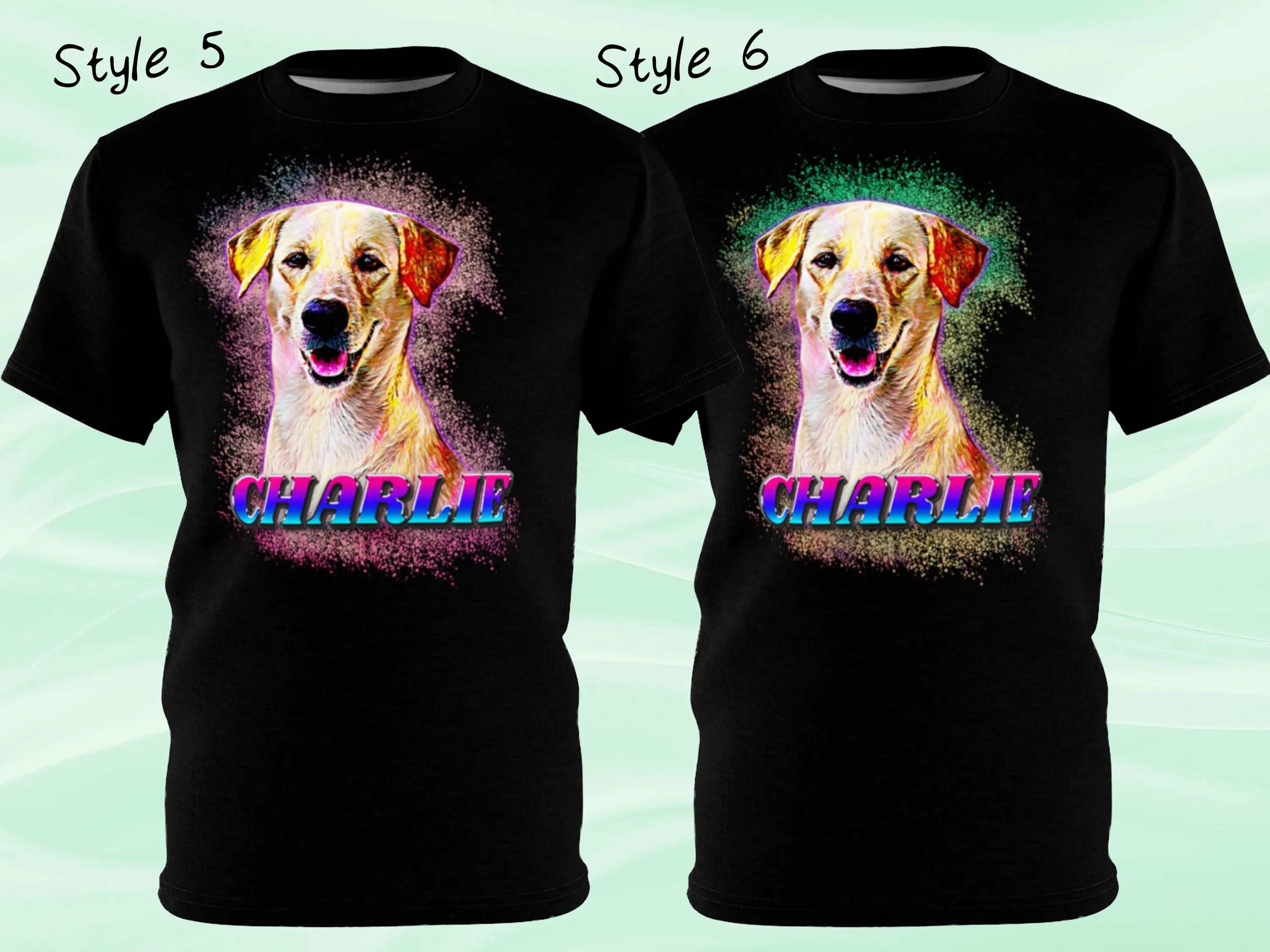 泼墨赛博风格宠物照片tee