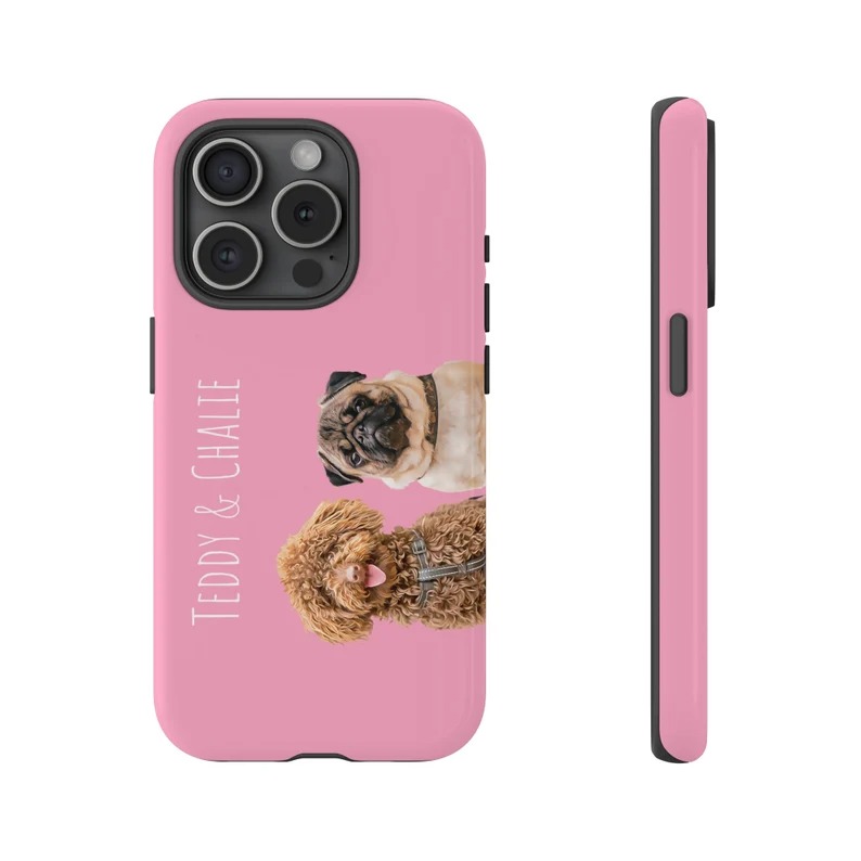 ペット写真+名前入りiPhoneケース - 愛犬・愛猫と毎日持ち歩くオーダー製