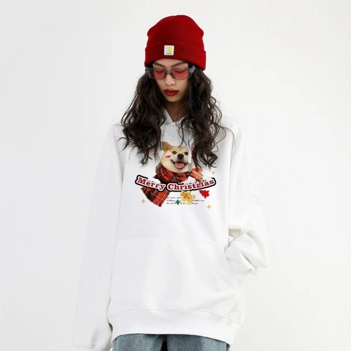 ペットの写真を入れた T シャツ、スウェットシャツ、パーカーのカスタマイズされたクリスマス コレクション-welikecustom-MJ