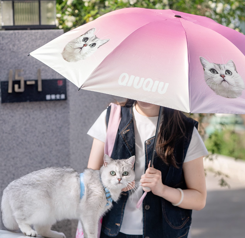 「Heart Gradient」カスタマイズペット写真晴雨傘-welikecustom-MJ
