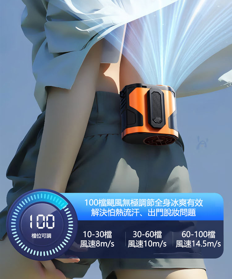 三防戶外速凍高速掛腰風扇