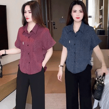 【氣質減齡】女士小香風短袖襯衫