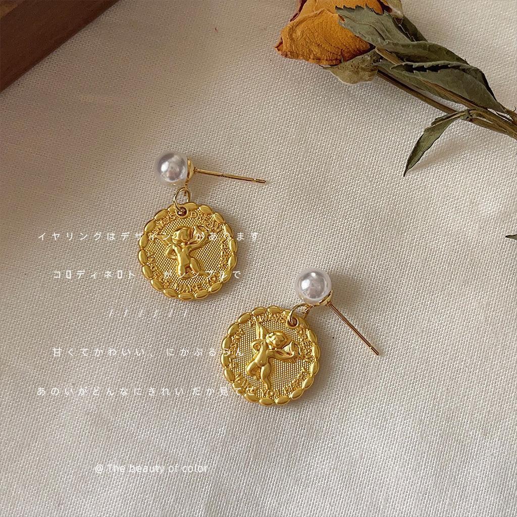 Matte Coin Earrings 哑光圆形金币耳钉