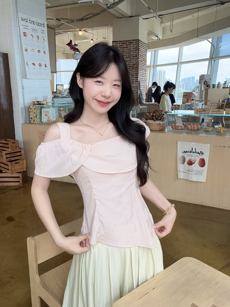 RINA Ruffle Off-Shoulder Tee 荷叶边露肩上衣*4 Colors