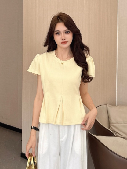 Pleated Waist Fit Top 轻甜压褶收腰上衣*6 Colors