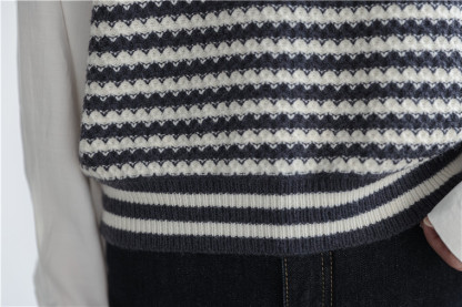 Faux Layered Knit Vest Shirt 知性小姐姐~假两件针织马甲长袖衬衫*2 Colors