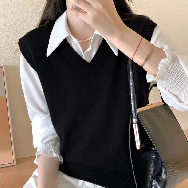 Basic Knitwear Vest 搭配单品~单色针织马甲背心*3Colors