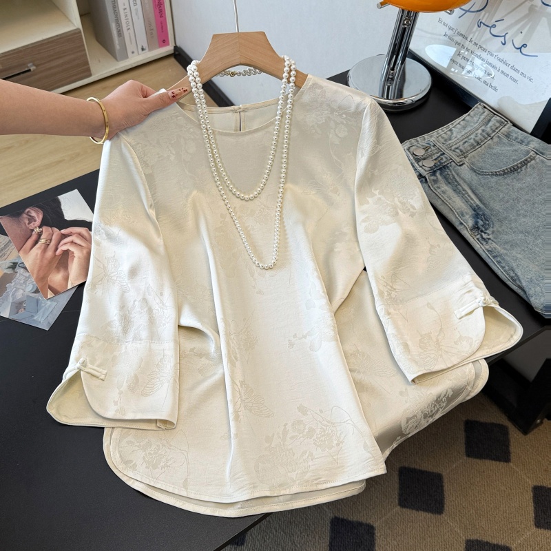 Jacquard Half-Sleeve Top 提花中袖上衣