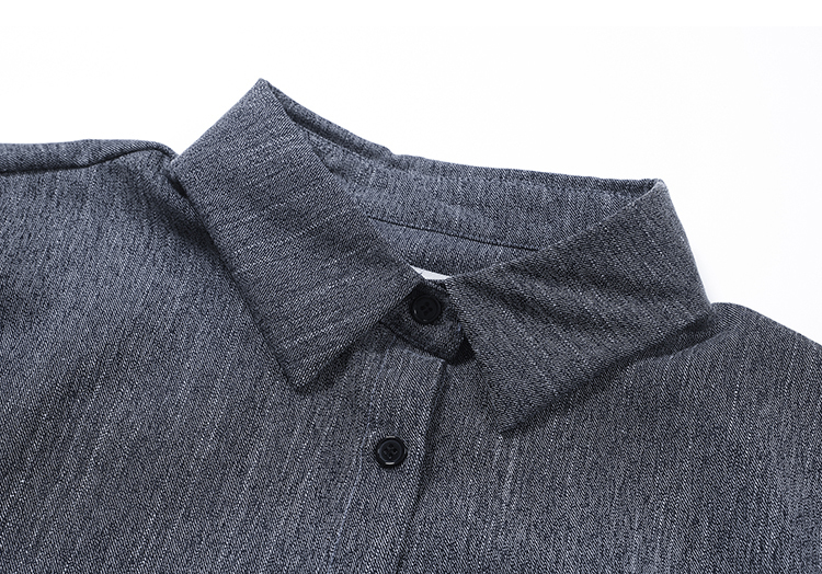 Commuter Faux Denim Shirt Top Women Niche Pleated Short Skirt Two-Piece Set 仿牛仔衬衫+百褶短裙两件套