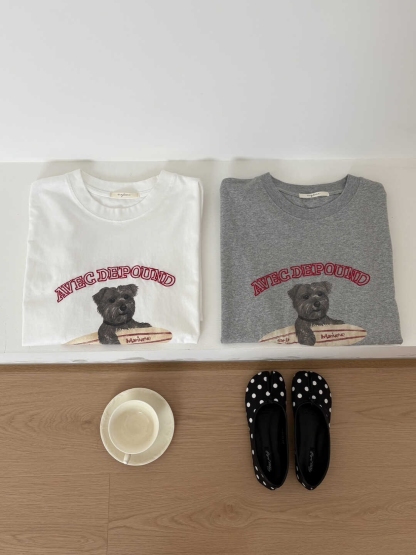 Skateboard Bear Print Oversized T-Shirt 滑板小熊✤ins小熊印花宽松T恤*2 Colors