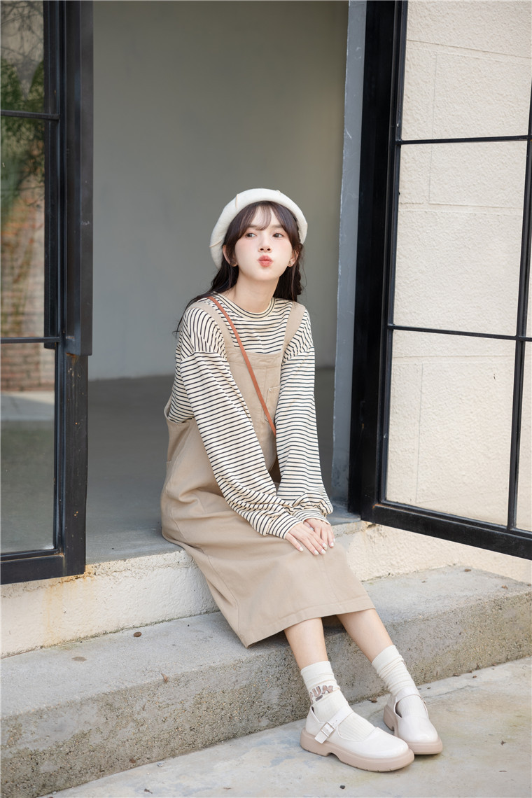 College Style Overall Dress  口袋工装背带裙* 2 Colors