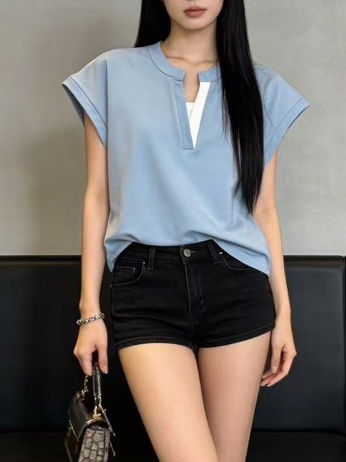 Colorblock V-Neck Top 撞色V领上衣*5 Colors