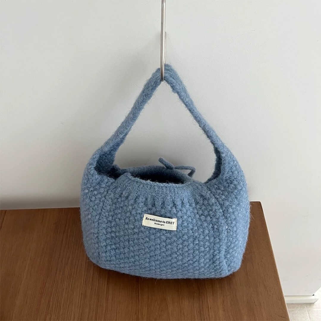 Ins Knitted Bow Handbag 复古麻花手提包*5 Colors