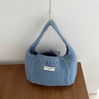Ins Knitted Bow Handbag 复古麻花手提包*5 Colors