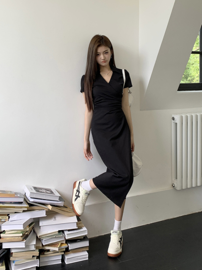 Classy OL Asymmetric Dress 气质OL风不对称连衣裙*2Colors