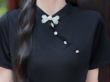 Black Eternal Pattern Horse-face skirt Two-Piece Set黑色图腾短款马面裙套装