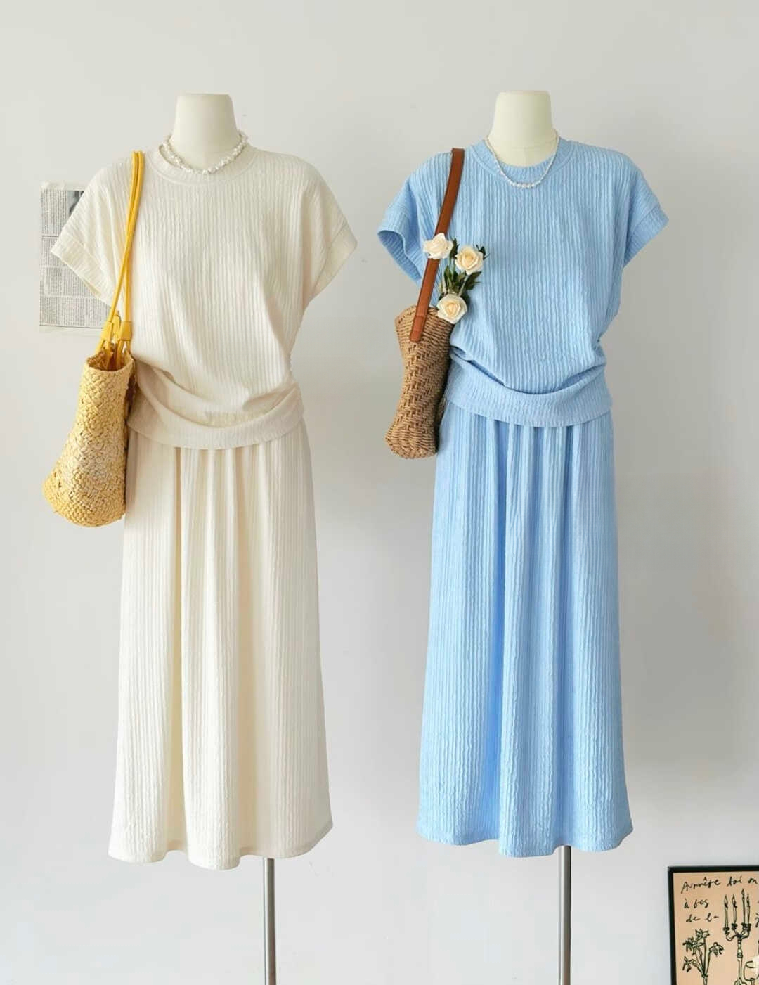 EVERYDAY Casual Tee & Skirt Set 休闲百搭T恤+半身裙套装*5 Colors
