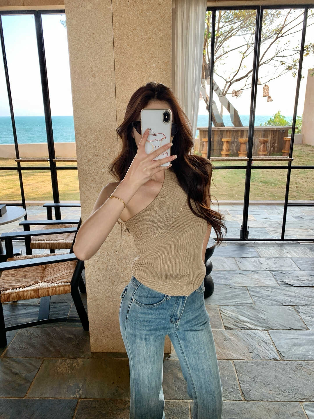 Spicy Girl Off-Shoulder Stretch Knit Tank Top 辣妹斜肩弹力针织背心* 9 Colors