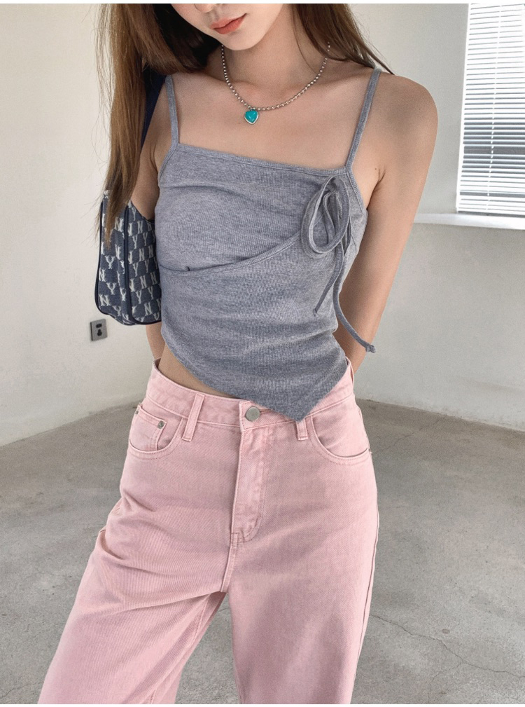 粉色阔腿牛仔裤 pink denim women's pants, high-waisted, slimming, wide-leg, loose straight-leg trousers