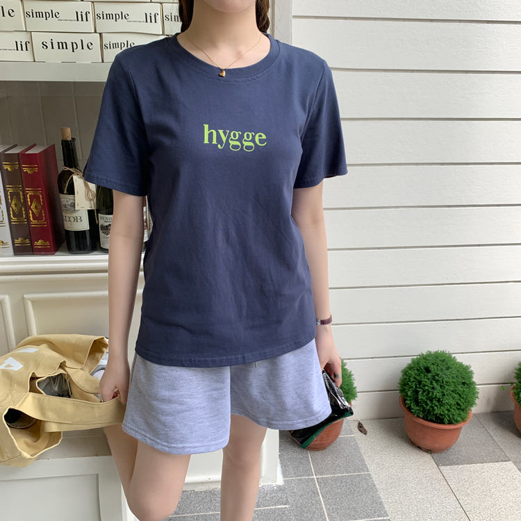 2025 Korean Version Simple Personality Letter Print Casual T-Shirt Summer Versatile Loose Short Sleeve Top for Women