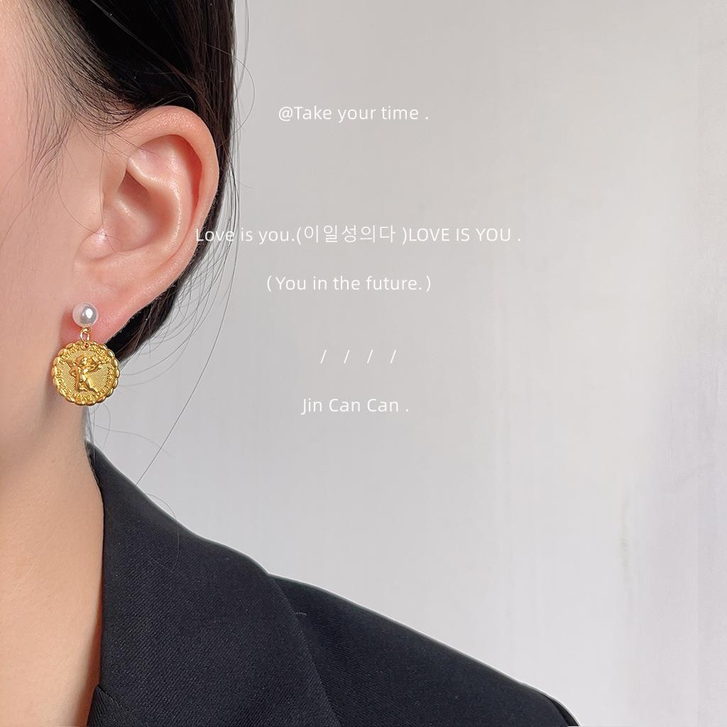 Matte Coin Earrings 哑光圆形金币耳钉