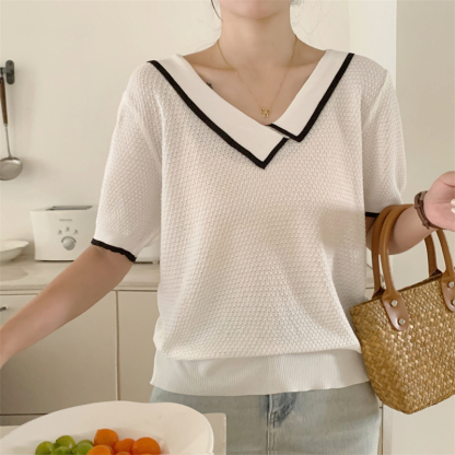 Calina Knit Top 斜方领针织上衣*4 Colors