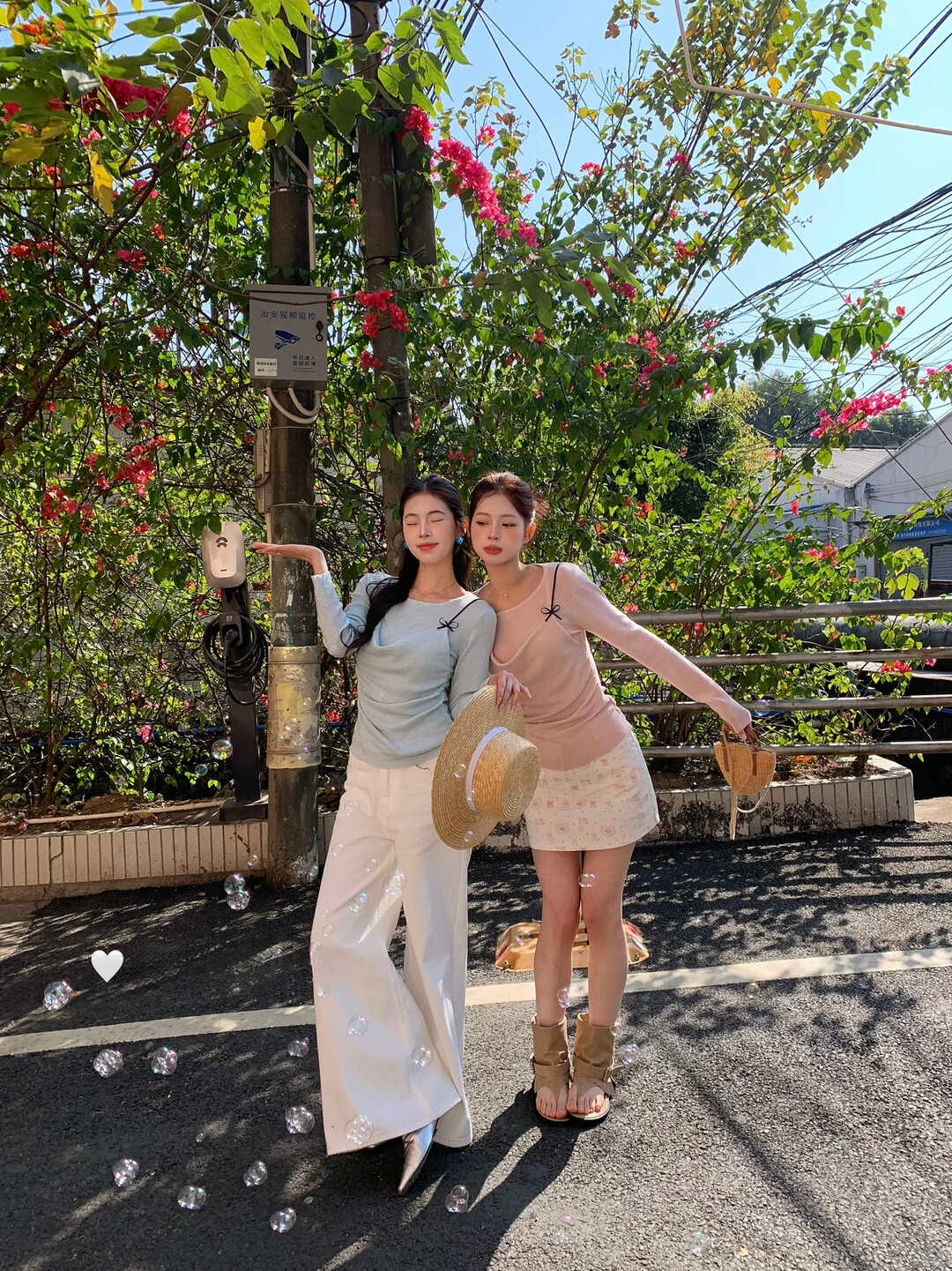 Sweet Bow Faux Two-Piece Knit Top 氧气甜美感~立刻入坑甜美蝴蝶结吊带假两件针织衫*7 Colors