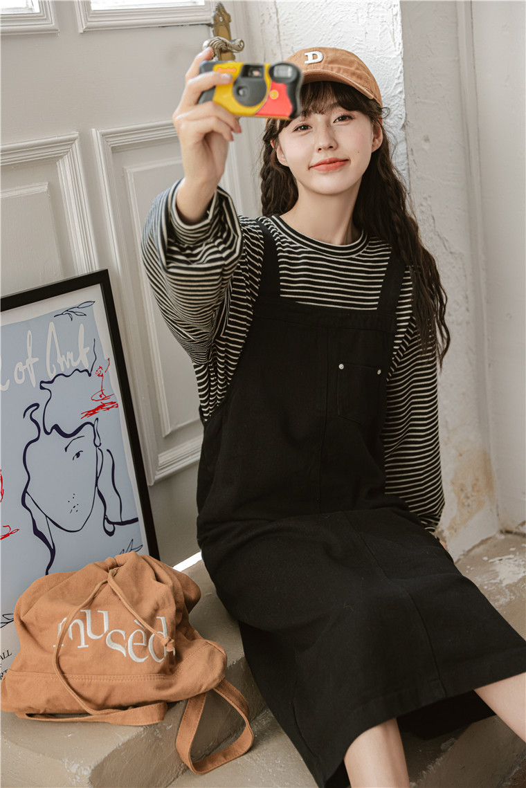 College Style Overall Dress  口袋工装背带裙* 2 Colors