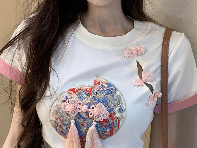 Dual Tassel Cropped T-Shirt 双流苏短款T恤