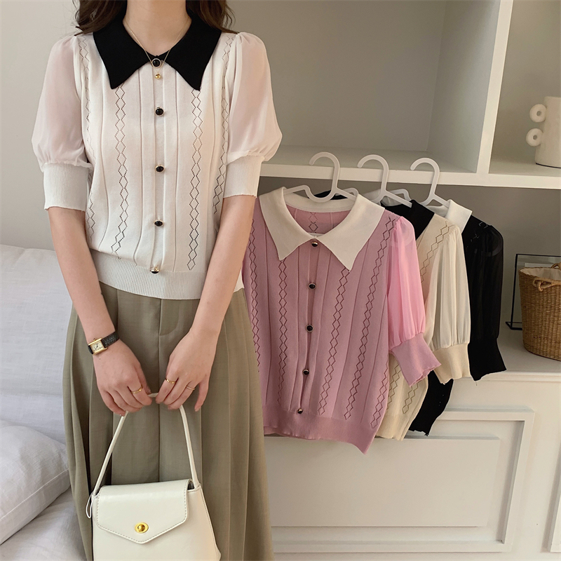 Classic Knit Top 小香风镂空针织上衣*4Colors