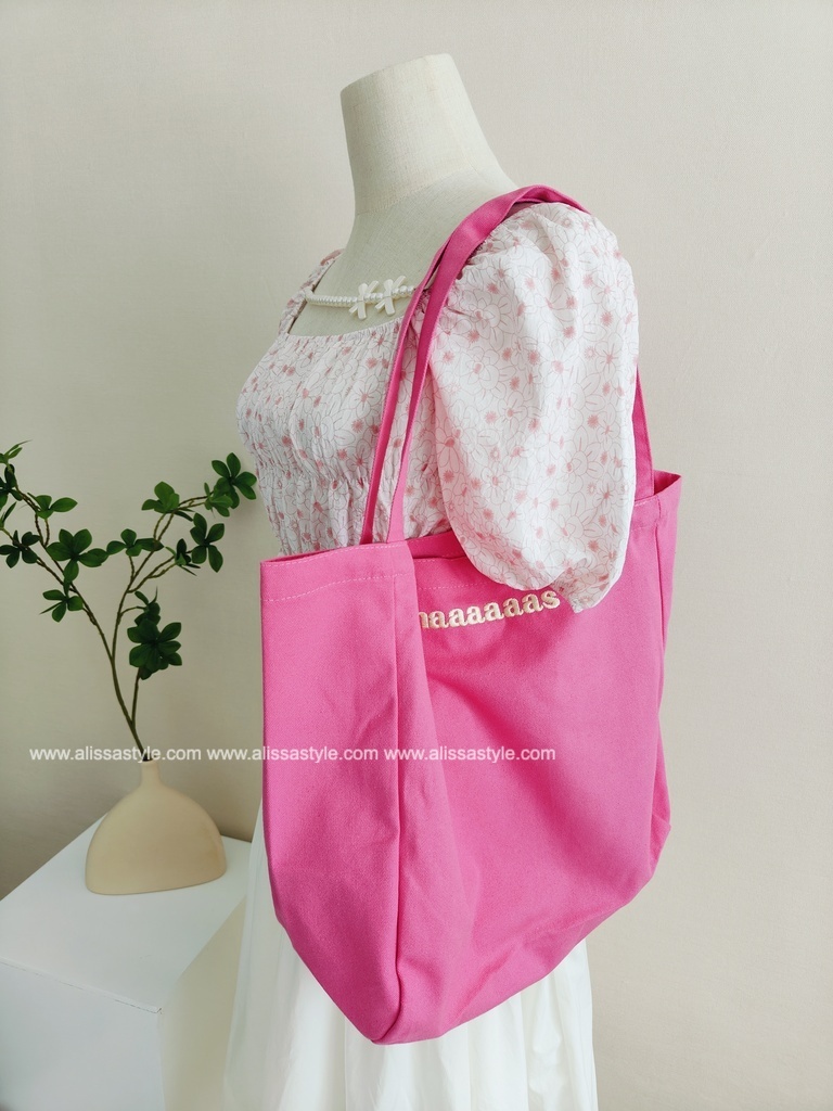 Maaas Candy-Colored Letter Canvas Bag 糖果色字母单肩手提*4Colors