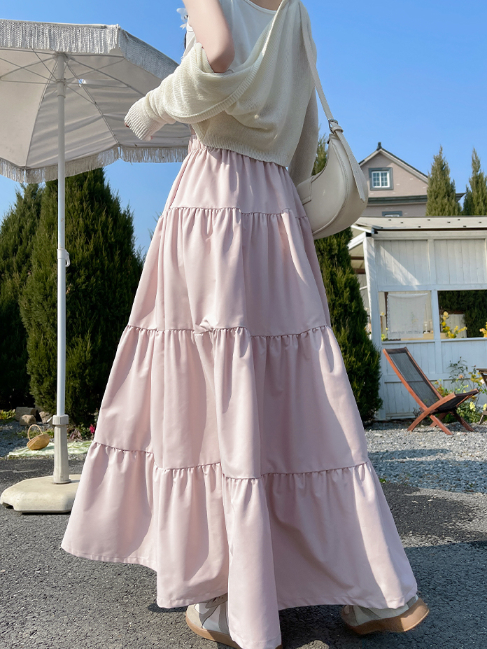 Gentle Temperament Flared Umbrella Skirt 温柔大摆蛋糕裙